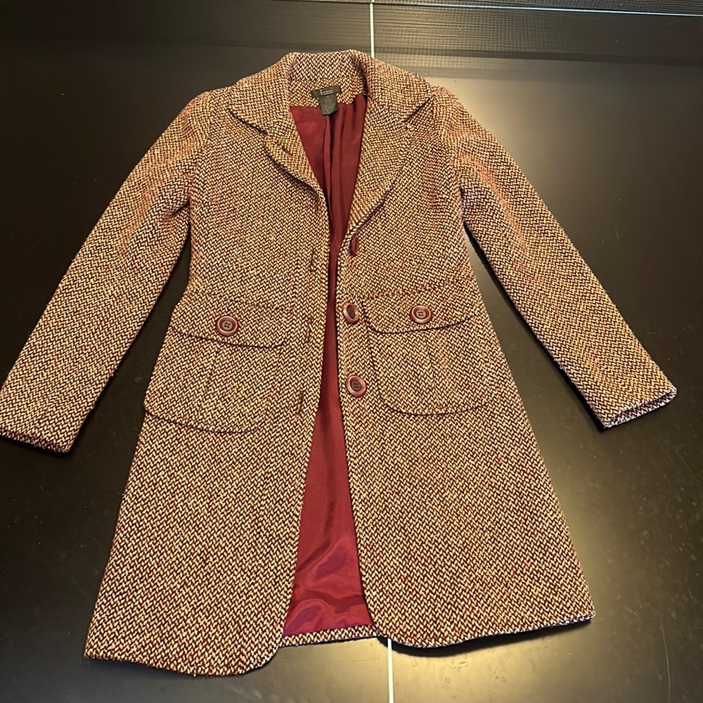 Women’s XS Frenchi Business Coat (Maroon Tweed)